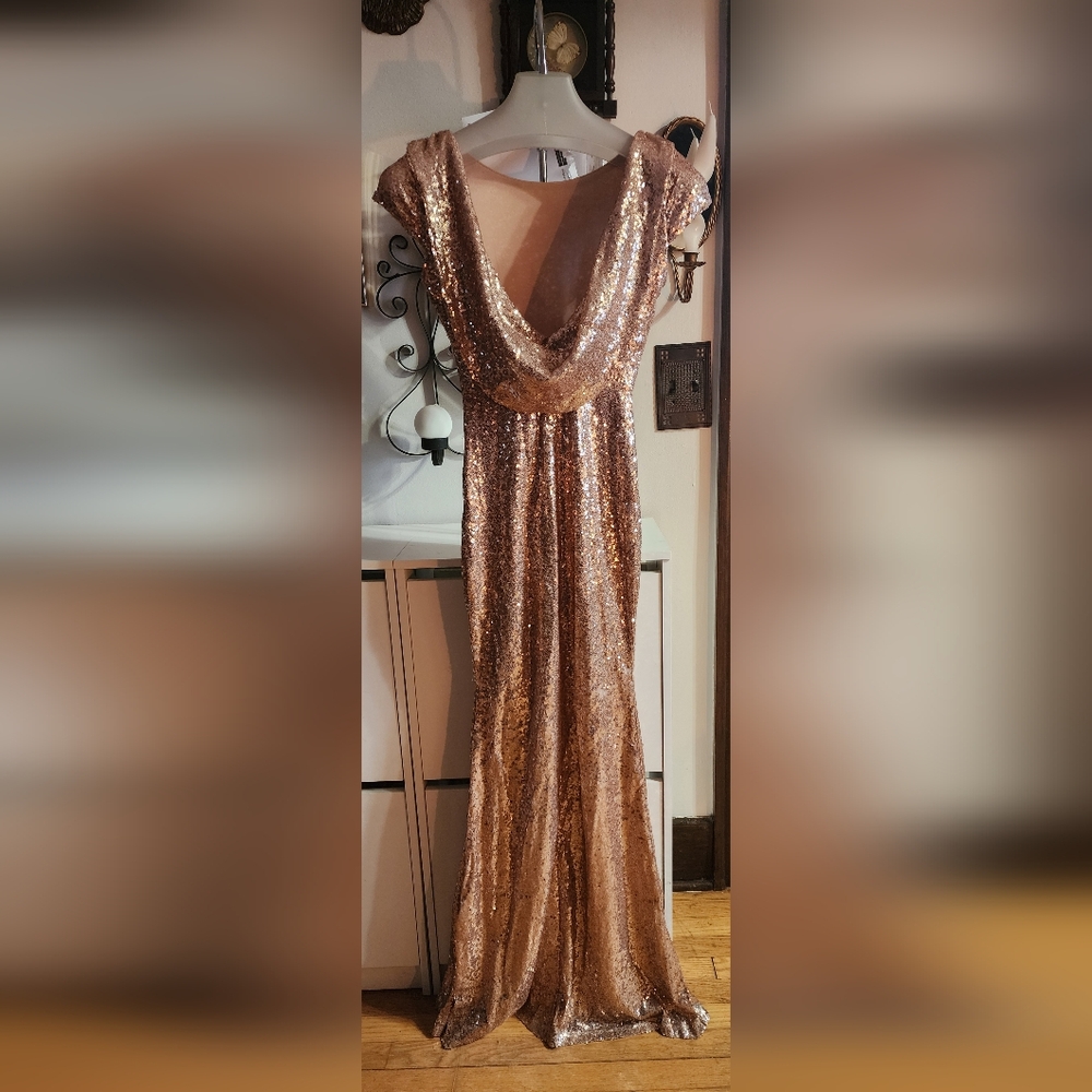 Sivan Glam Sequin Dress size small rose gold - Picture 3 of 8